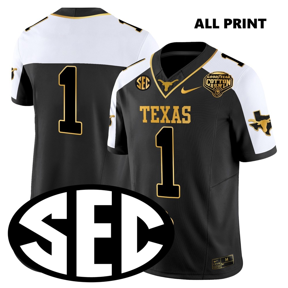 Texas Longhorns #1 #1xTeam Jersey – All Print
