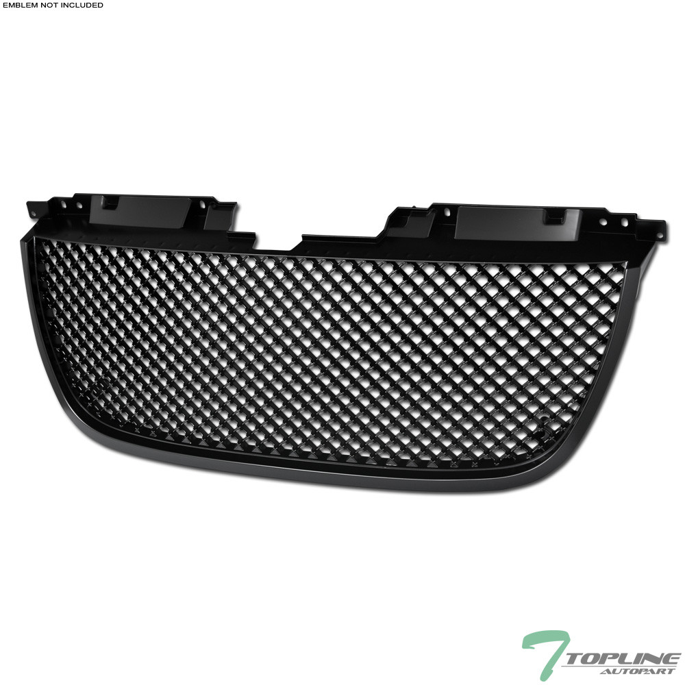 Topline For 2007-2014 GMC Yukon/Denali Mesh Front Hood Bumper Grille - Matte Blk