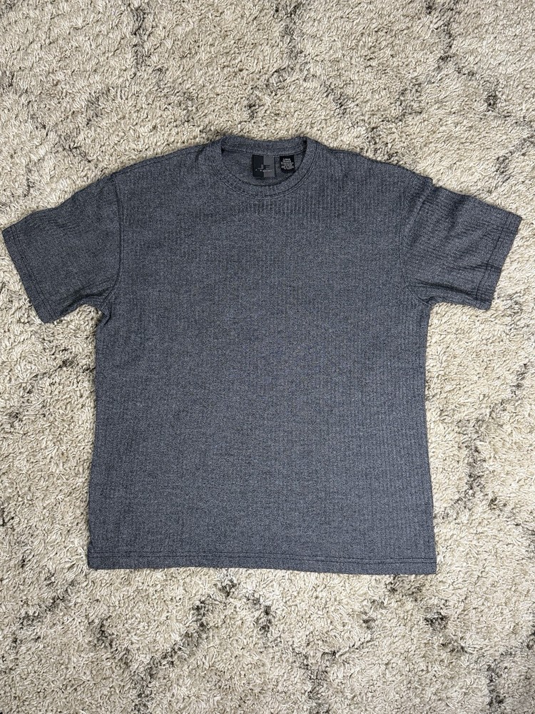 Vintage 90s J Ferrar T-Shirt Mens Large Gray Ribbed Knit Boxy Streetwear