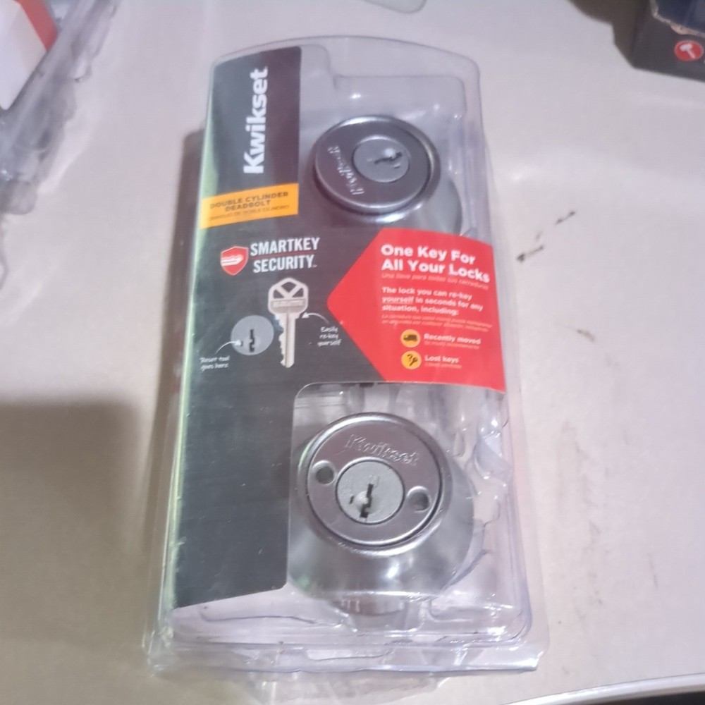 Kwikset 665 Satin Chrome Double Cylinder Deadbolt featuring SmartKey Security