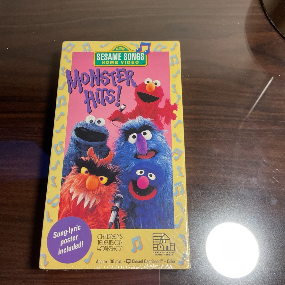 Monster Hits! Sesame Street Songs Home Video VHS Tape 1990 RARE Kids Cartoon
