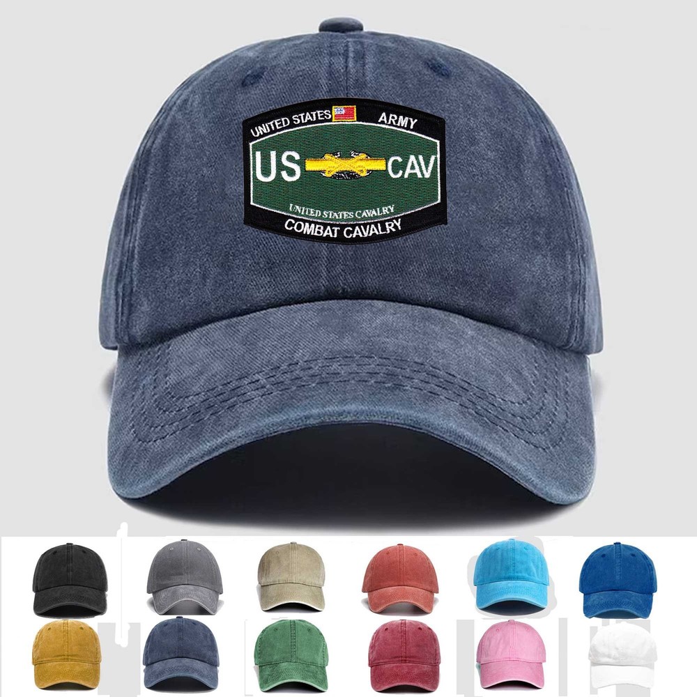 Custom Embroidered Hat Cavalry Military Occupational Specialty, Veteran Cap