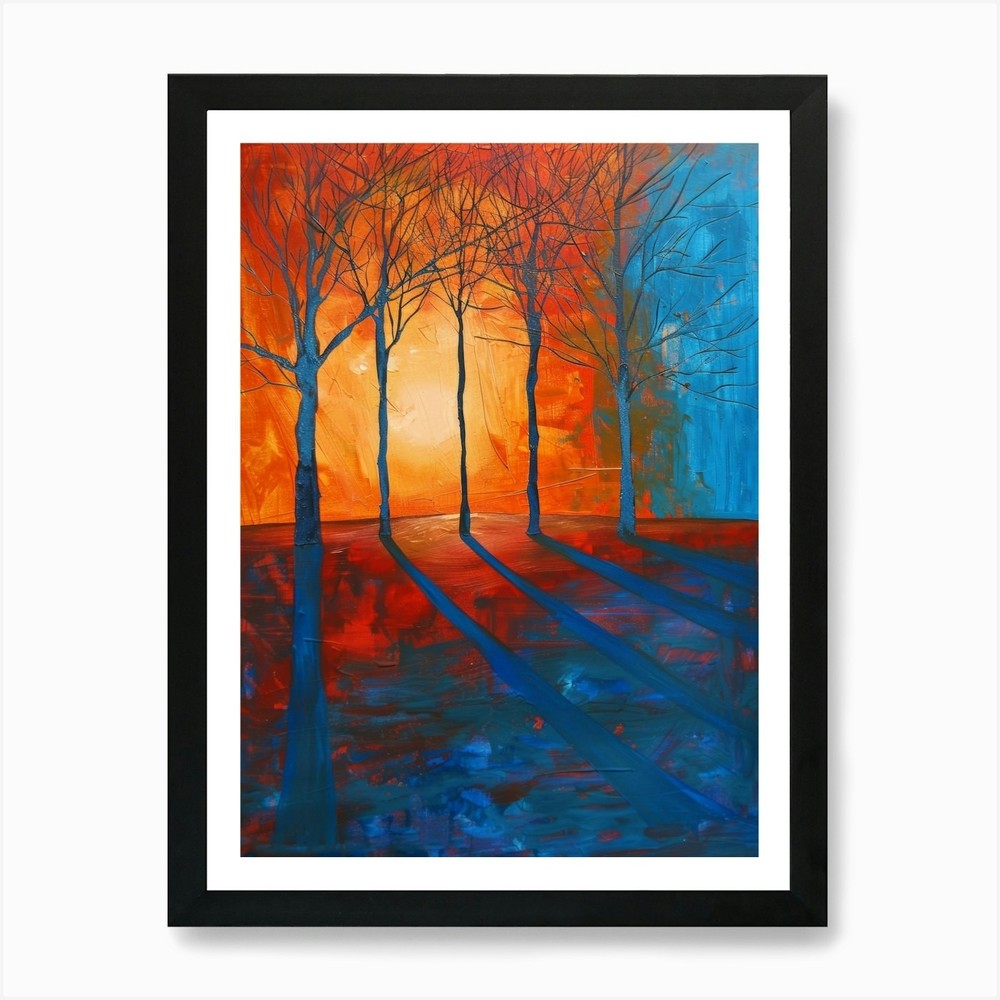 Sunset Trees 1 Art Print Framed Wall Art Poster Canvas Print Picture