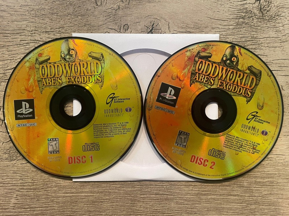 Oddworld: Abe's Exoddus; Loose Discs (Sony PlayStation 1, 1999)