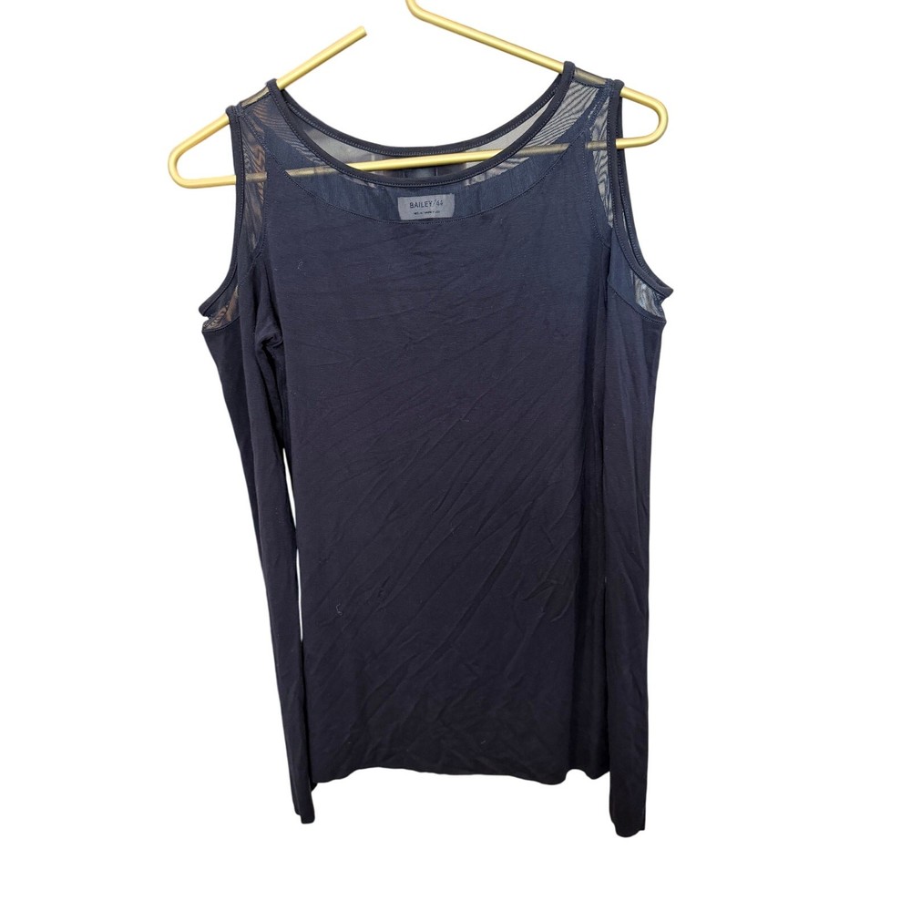 Bailey 44 Black Cold Shoulder Long Sleeve Top Stretch Jersey Size M