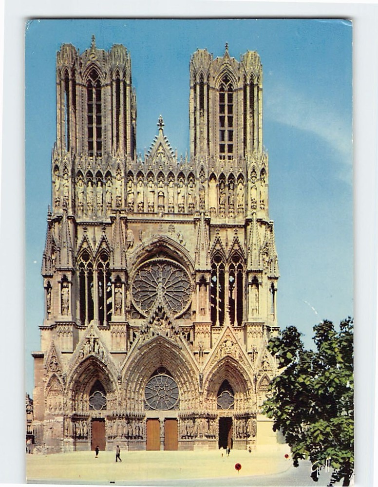 Postcard Reims Cathedral Reims France
