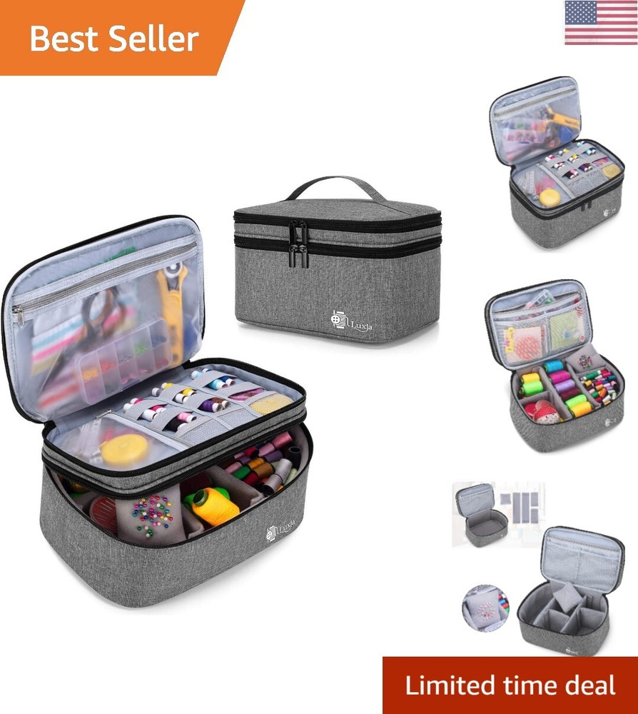 Double-Layer Sewing Accessories Organizer, Sewing Supplies Organizer for Need...