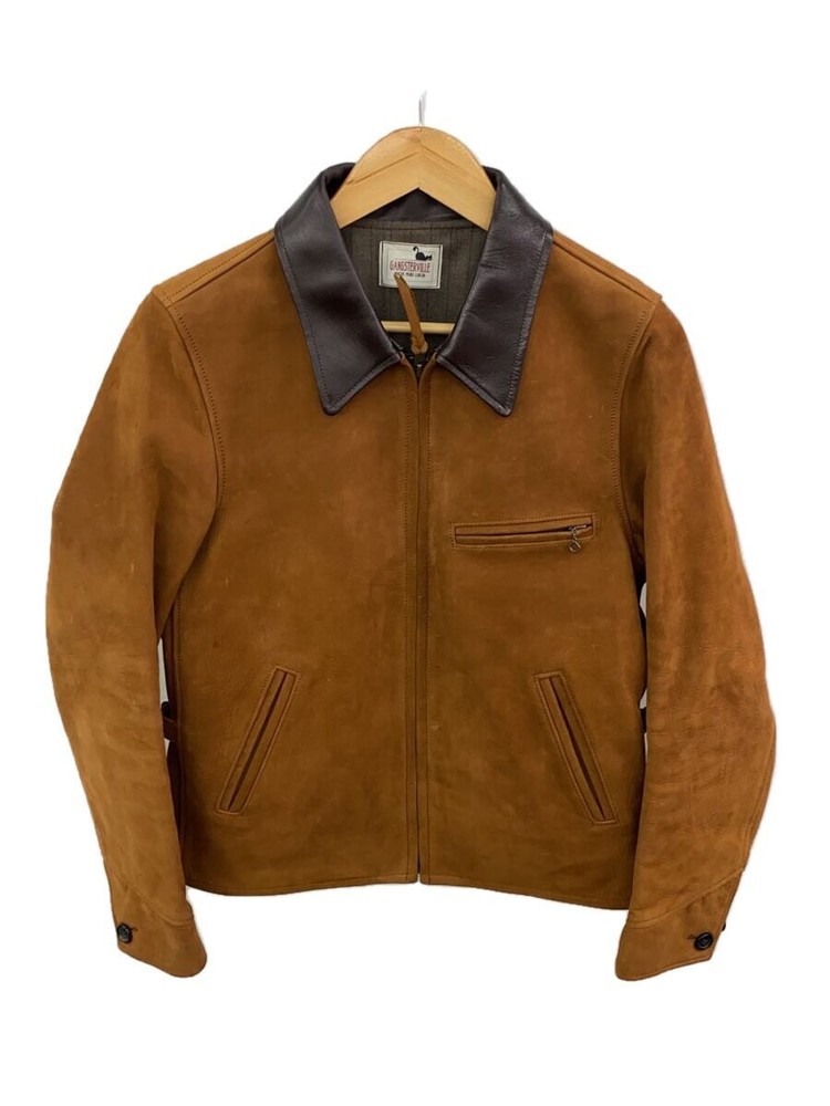 Gangsterville Brown Horse Leather Blouson Jacket Size S 373