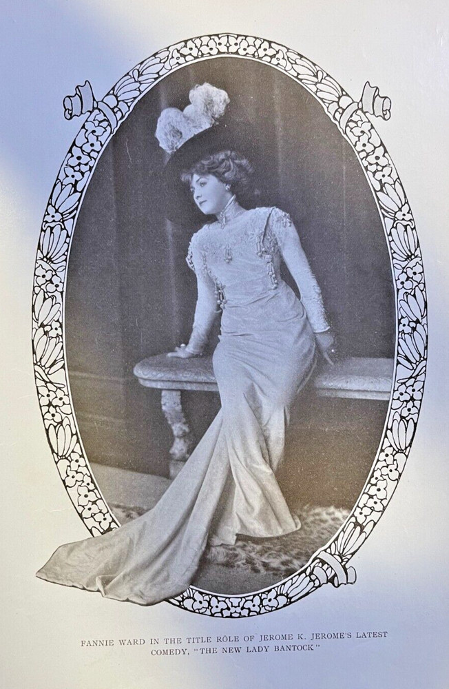 1909 Vintage Magazine Illustration Actress Fannie Ward