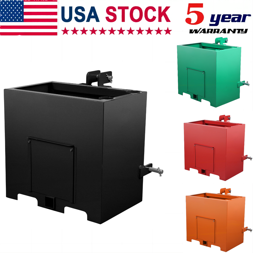 Ballast Box 3-Pt Category 1 Tractor Attachment 800lbs 5cu.ft Tractor Ballast Box