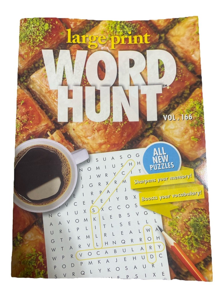 Large Print Word Hunt Puzzle Book. Vol. 166. Boosts Memory And Vocabulary ￼￼