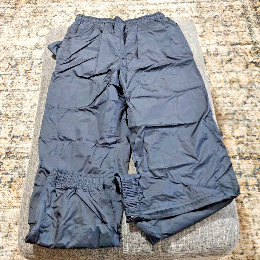 Athletic Works Black Windbreaker Track Pants Men’s XL Lined Zip Ankle Joggers
