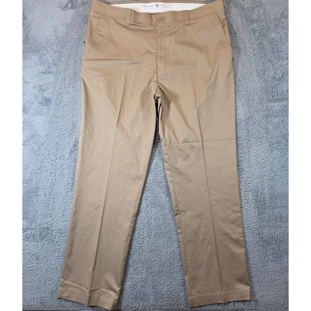 Oak Hill Tech Pant Mens 42x32 Khaki Straight Fit Stretch Chino Performance DXL