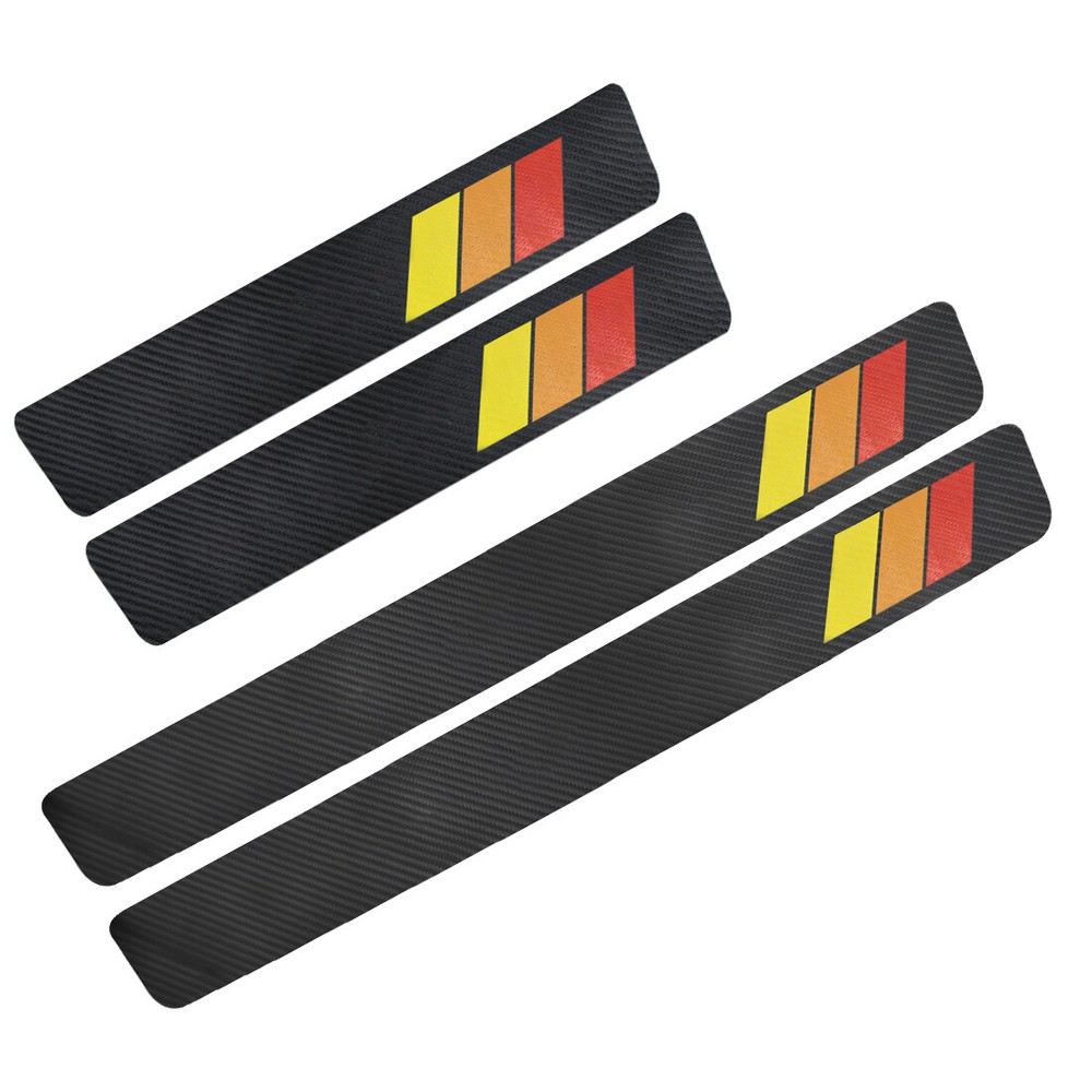 4pcs Retro Yellow Door Sill Plate Covers for Toyota Camry Sedan Protector