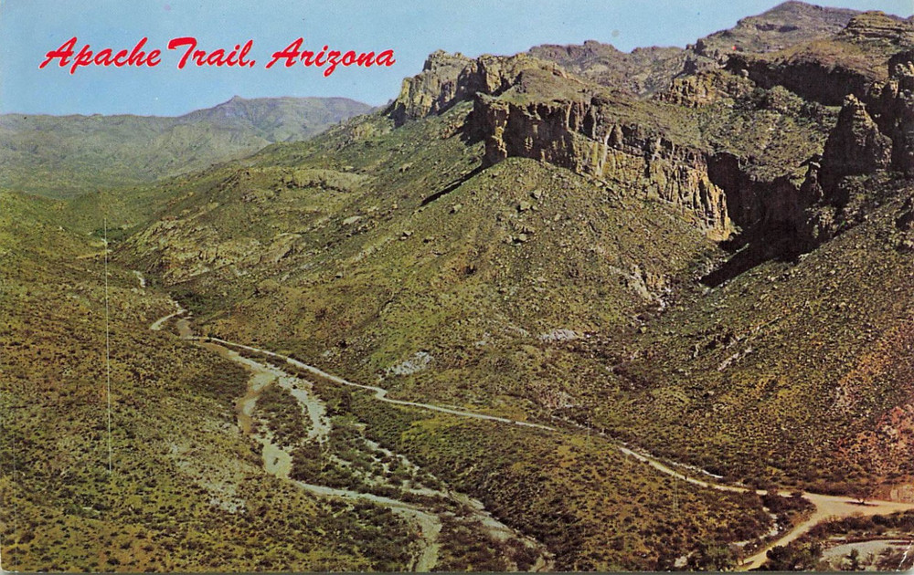 Postcard Apache Trail past Canyon Lake Observation Point Arizona