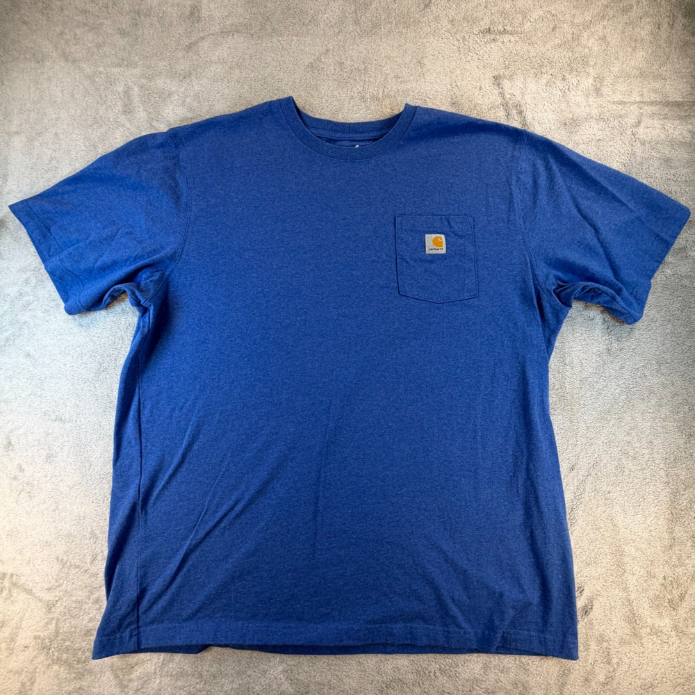 Carhartt Pocket T-Shirt Men’s 2XL Tall Blue Loose Fit Workwear Tee