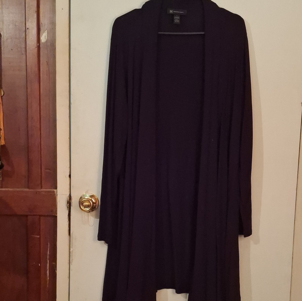 Apt. 9 Women's Black Open-Front Long Sleeve Knit Cardigan Sweater XL