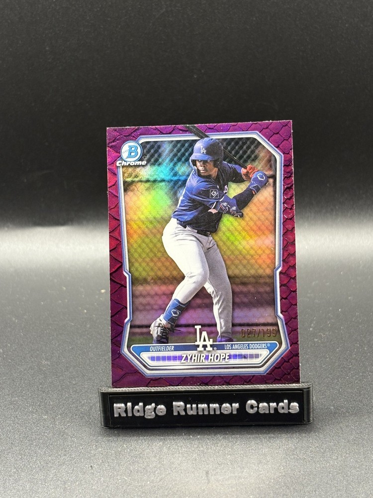 2026 Bowman Chrome ZYHIR HOPE Fuchsia Reptilian Refractor #/199 #BCP-86 DODGERS