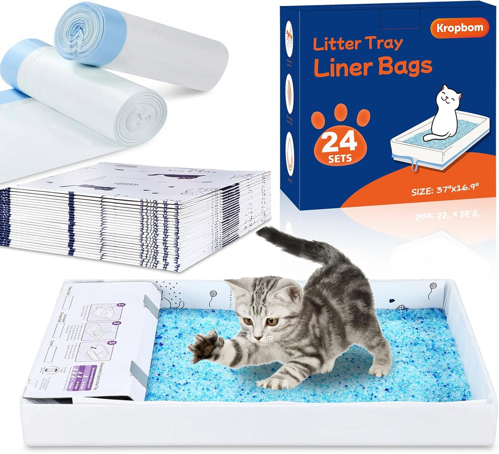 24 Pack Litter Box Liners Compatible with Safe Pets Scoopfree Cat Litter Box Tra
