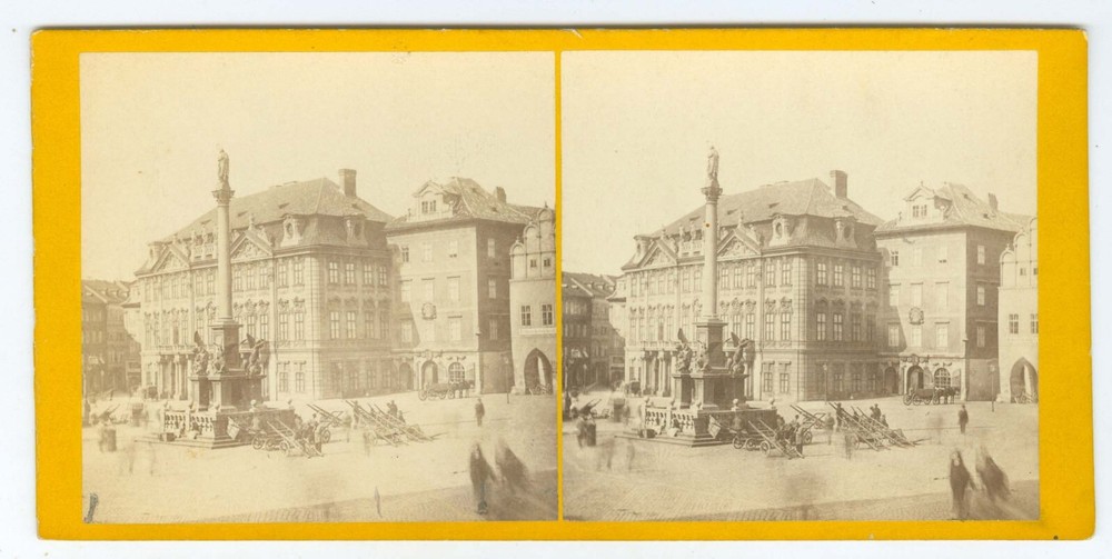G1293~ CZECH – Prague Kinsky Palace  c.1860s Stereoview – F. Fridrich, Prag