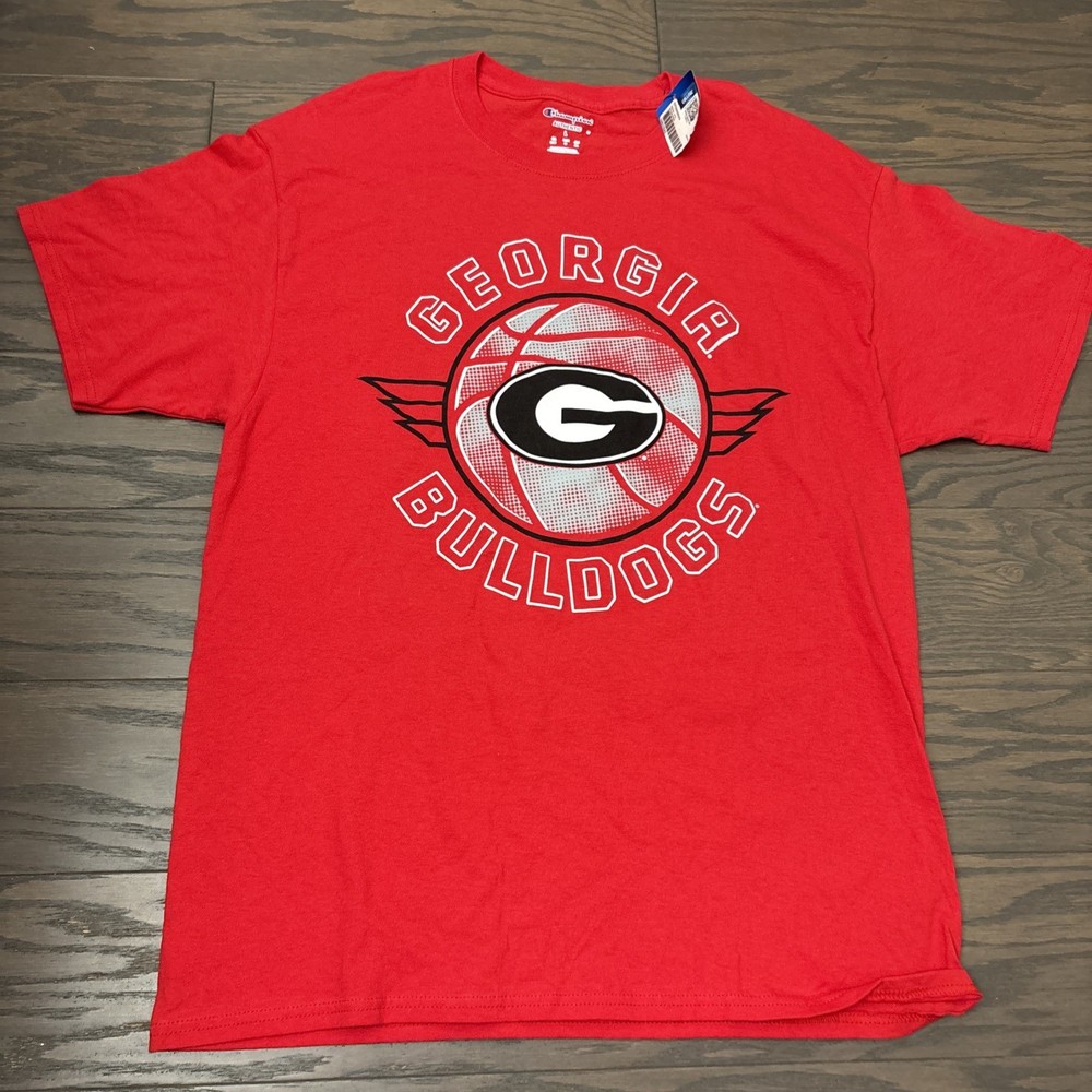 NWT Champion University of Georgia Bulldogs UGA Mens Red Crewneck T Shirt Large
