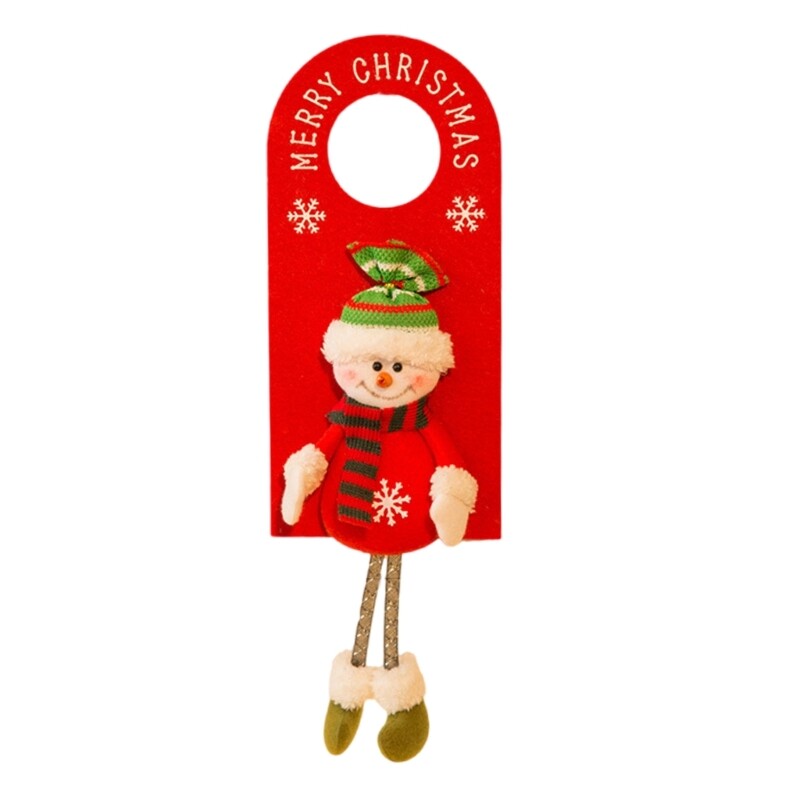 Christmas Santa Door Handle Pendant Festival Home Decoration Soft Fabric Charm