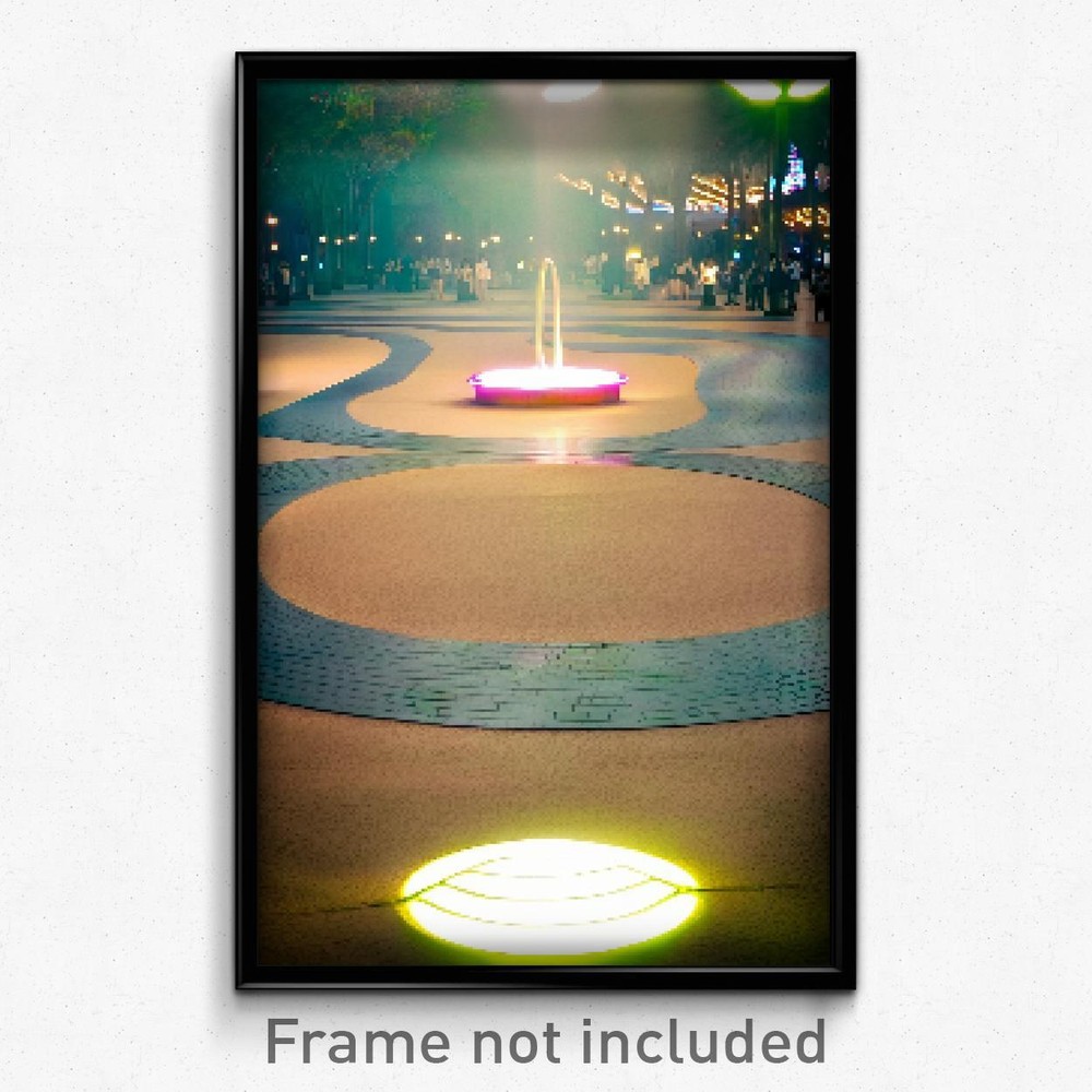 8-Bit Psychedelic Pixel Art Poster - Wavy Plaza Trippy Gamer Print