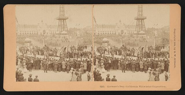San Francisco California 1894 German's Day Midwinter Exposition Stereo Print
