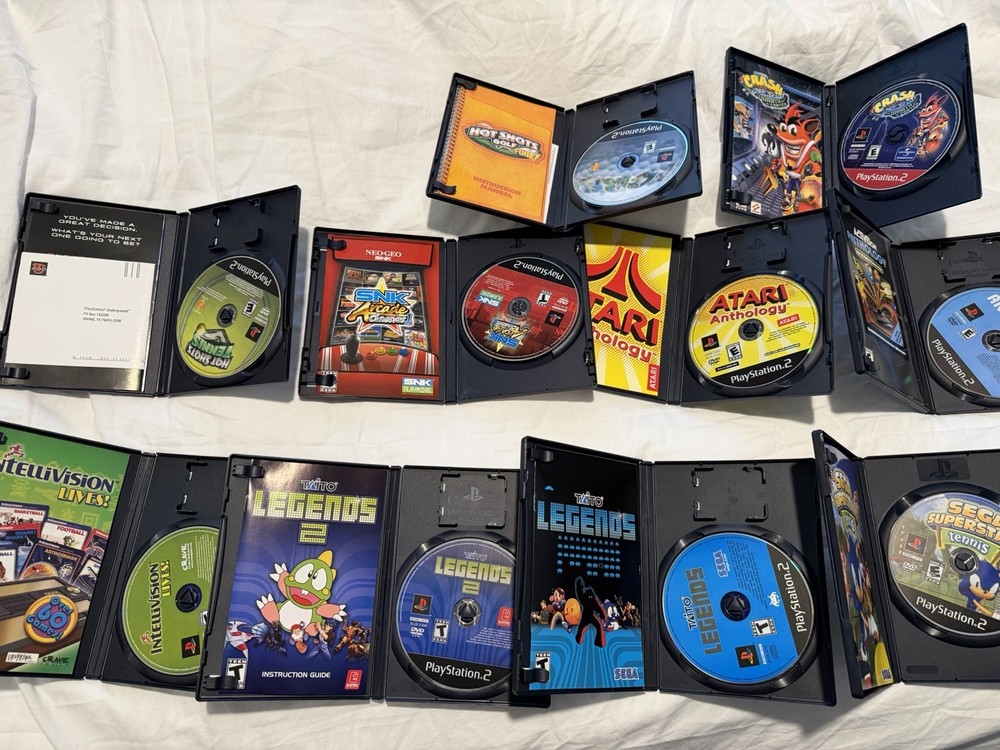Sony PlayStation 2 PS2 10 Game Lot Retro Arcade Taito Legends SNK CIB Tested!