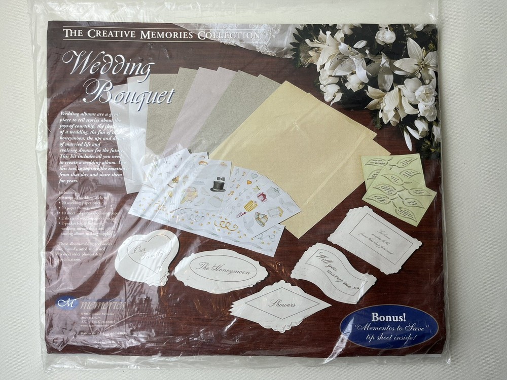 Creative Memories Wedding Bouquet Scrapbook Album Accessories New in Package