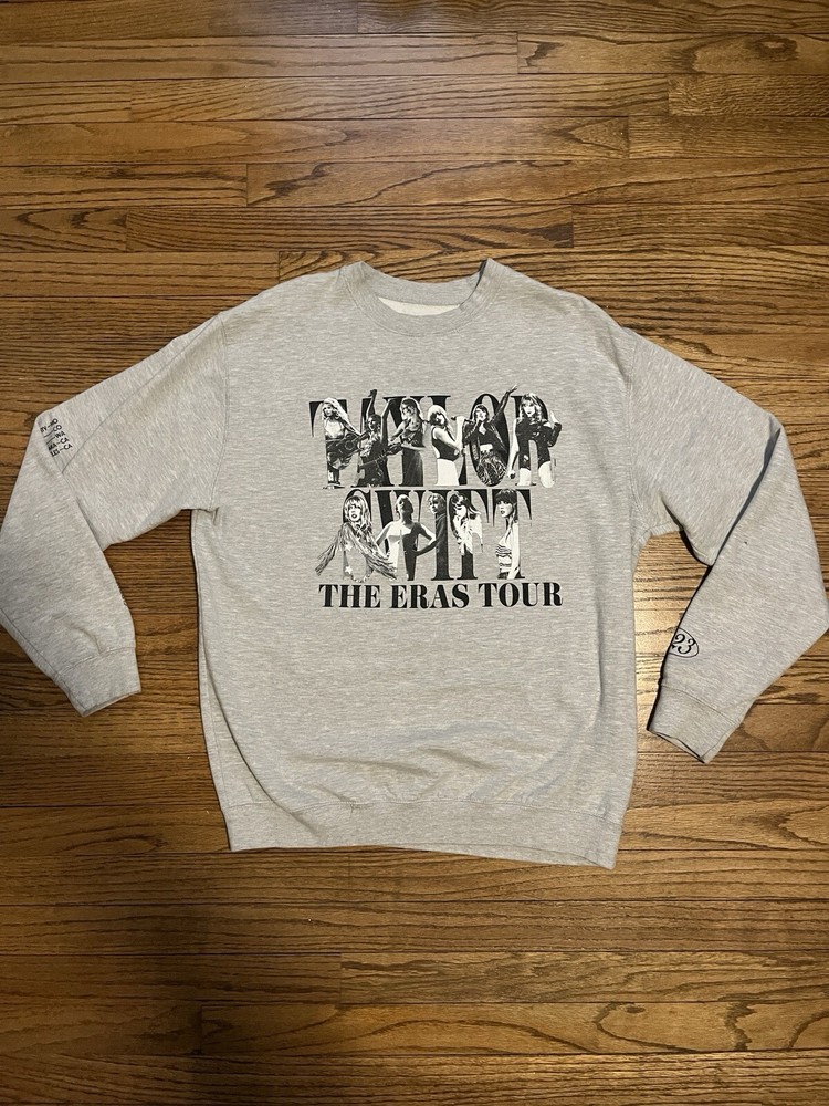 Taylor Swift Eras Tour 2023 Gray Crewneck Sweatshirt Unisex XL