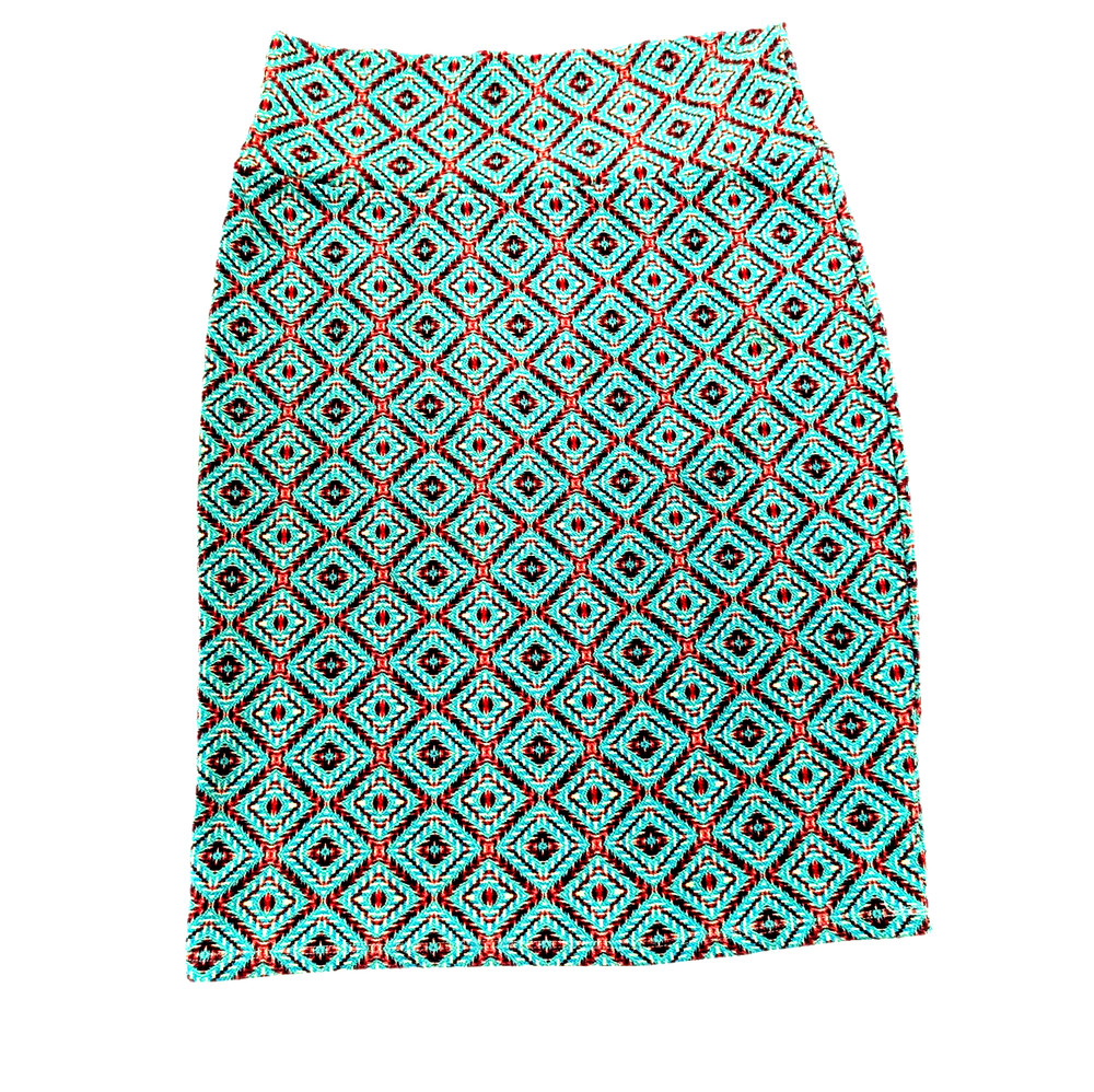 LuLaRoe Cassie Skirt Size Small Geometric Diamond Print Stretch Pencil Knit
