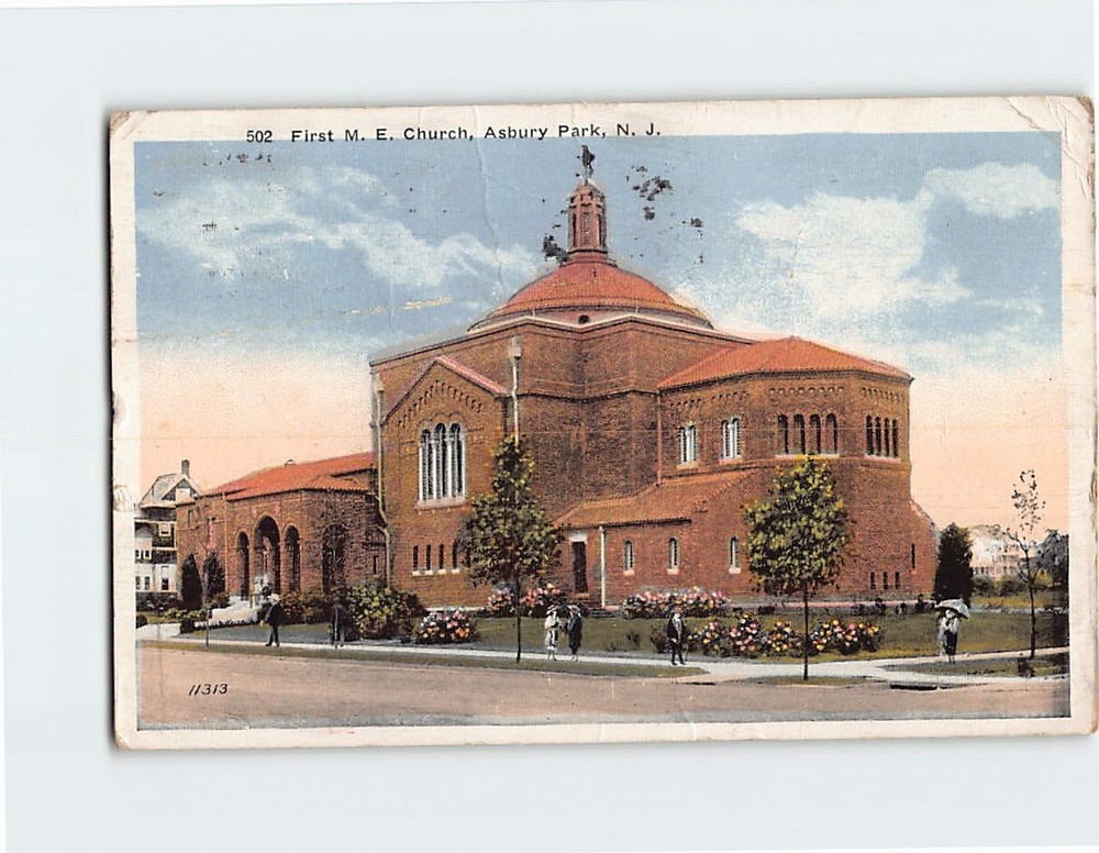 Postcard First Methodist Episcopal Church in Asbury Park NJ