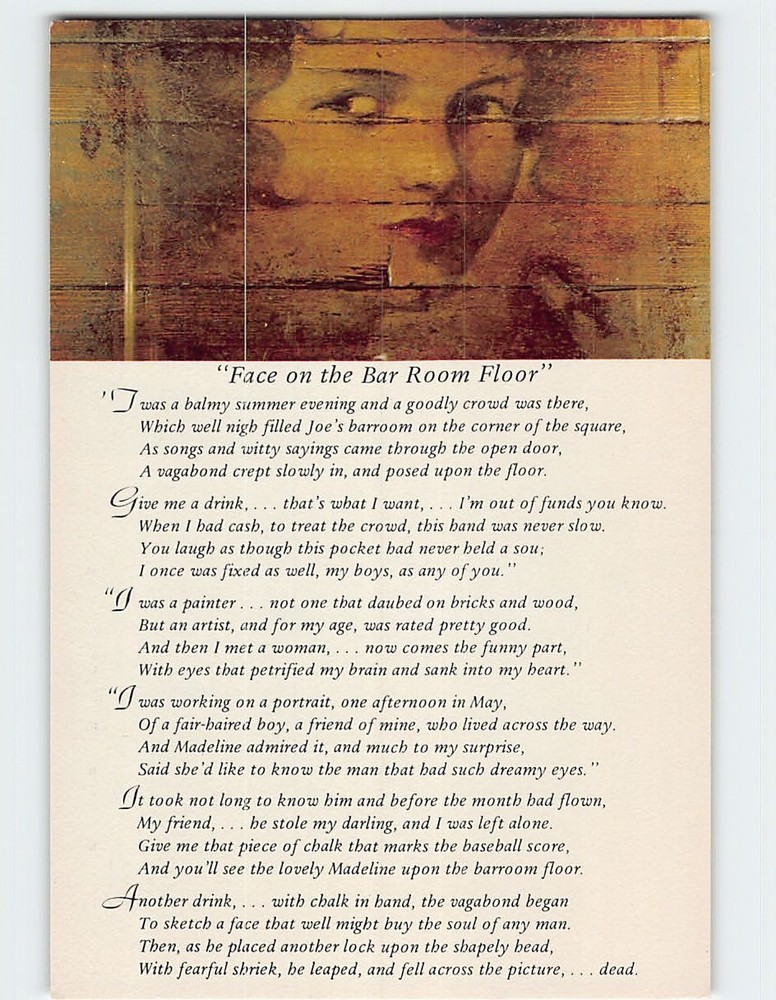 Postcard Face on the Bar Room Floor Teller House Central City Colorado USA