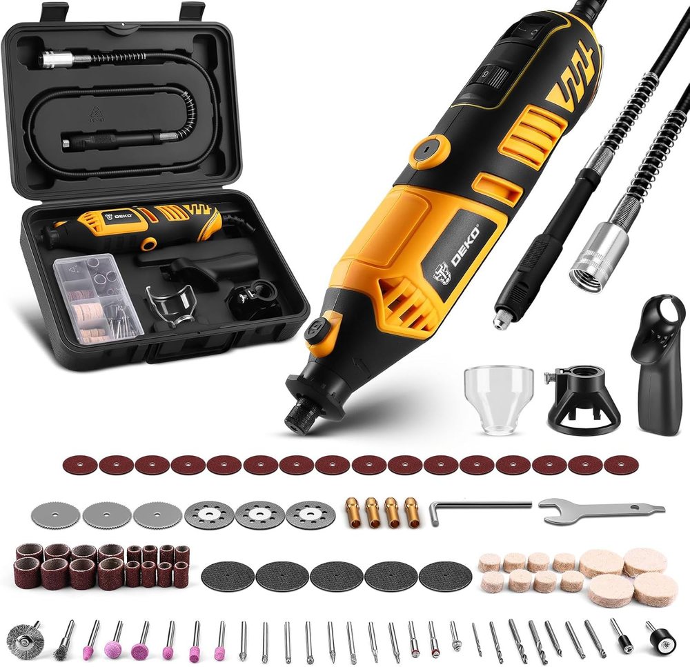 Rotary Tool Kit:  Power Hand Rotary Tools Mini for Wood/Metal, Electric Grinder