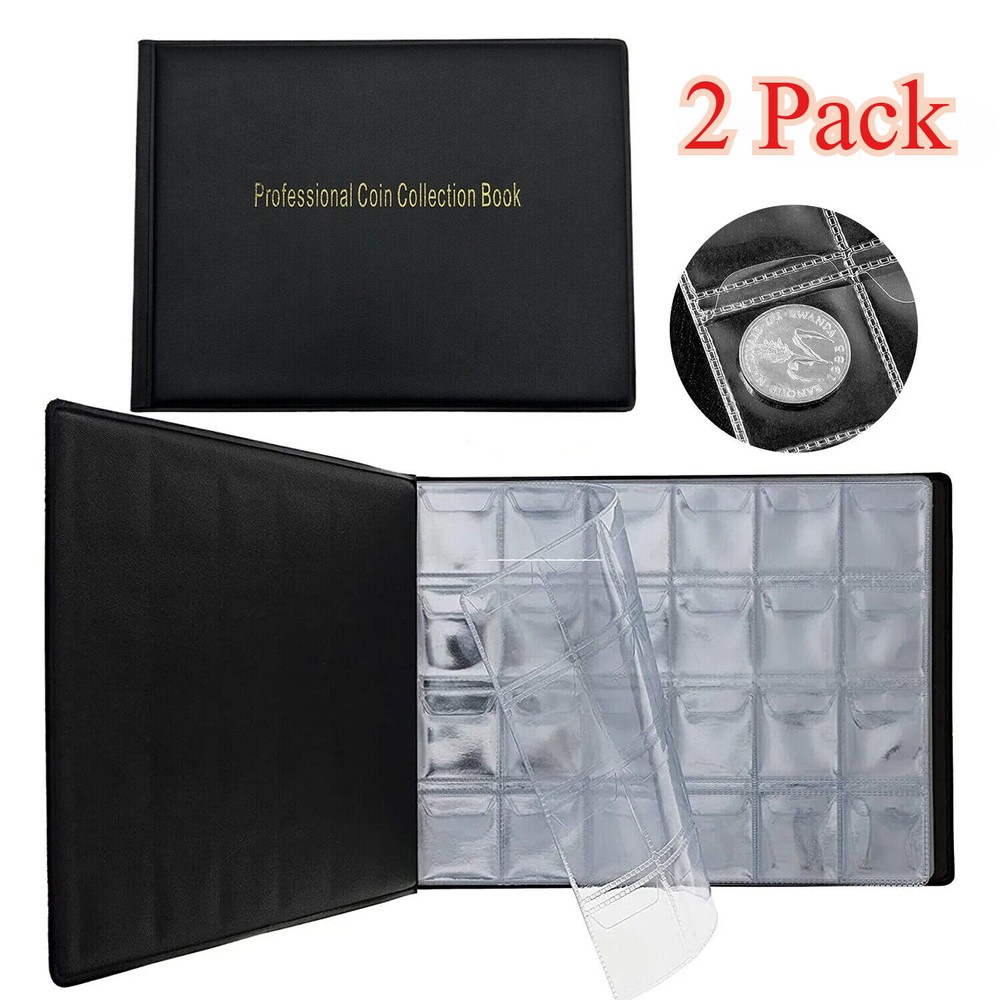 2x 240 Pocket Coin Storage Book Collection Album Folder Money Holder Organizer