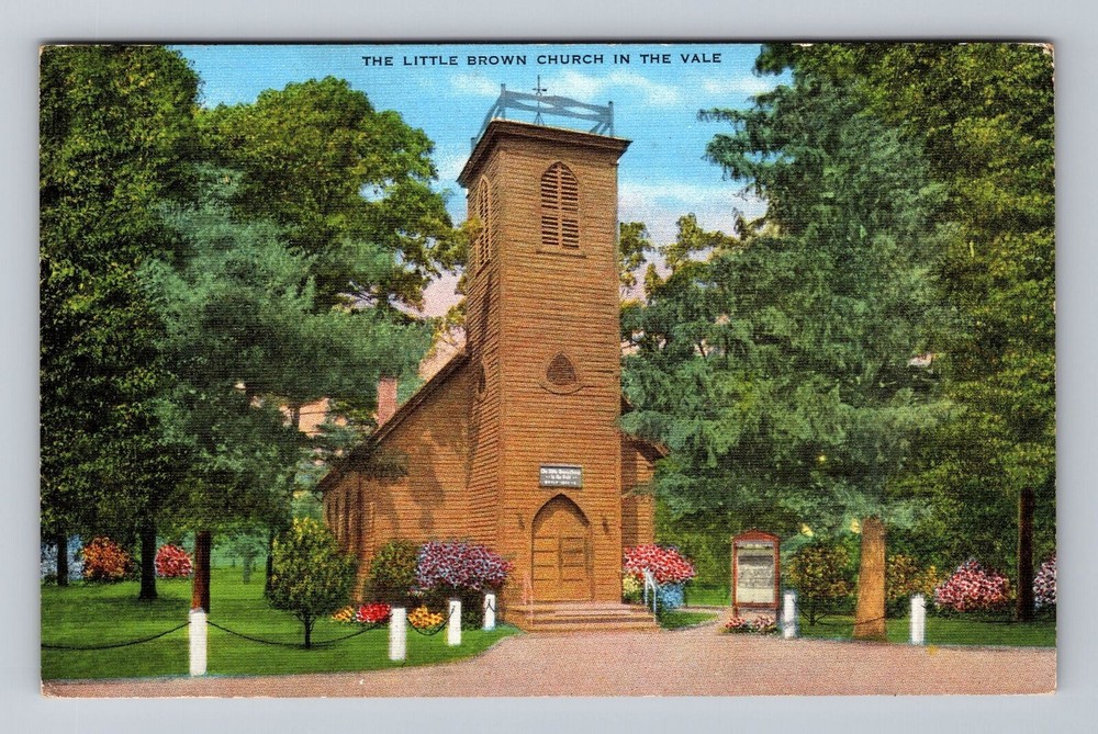 IA Iowa Nashua Little Brown Church In The Vale Vintage Postcard