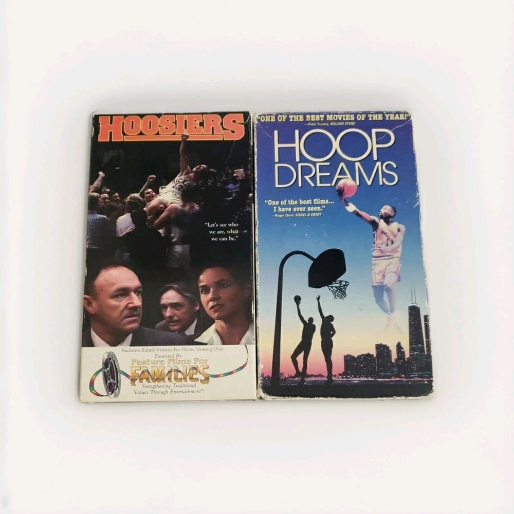 Hoop Dreams & Hoosiers VHS Basketball Bundle Lot 80s 90s Vintage Sports