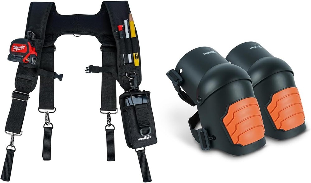 MELOTOUGH Tool Belt Suspenders Construction Bag Suspenders Padded Work belt Susp