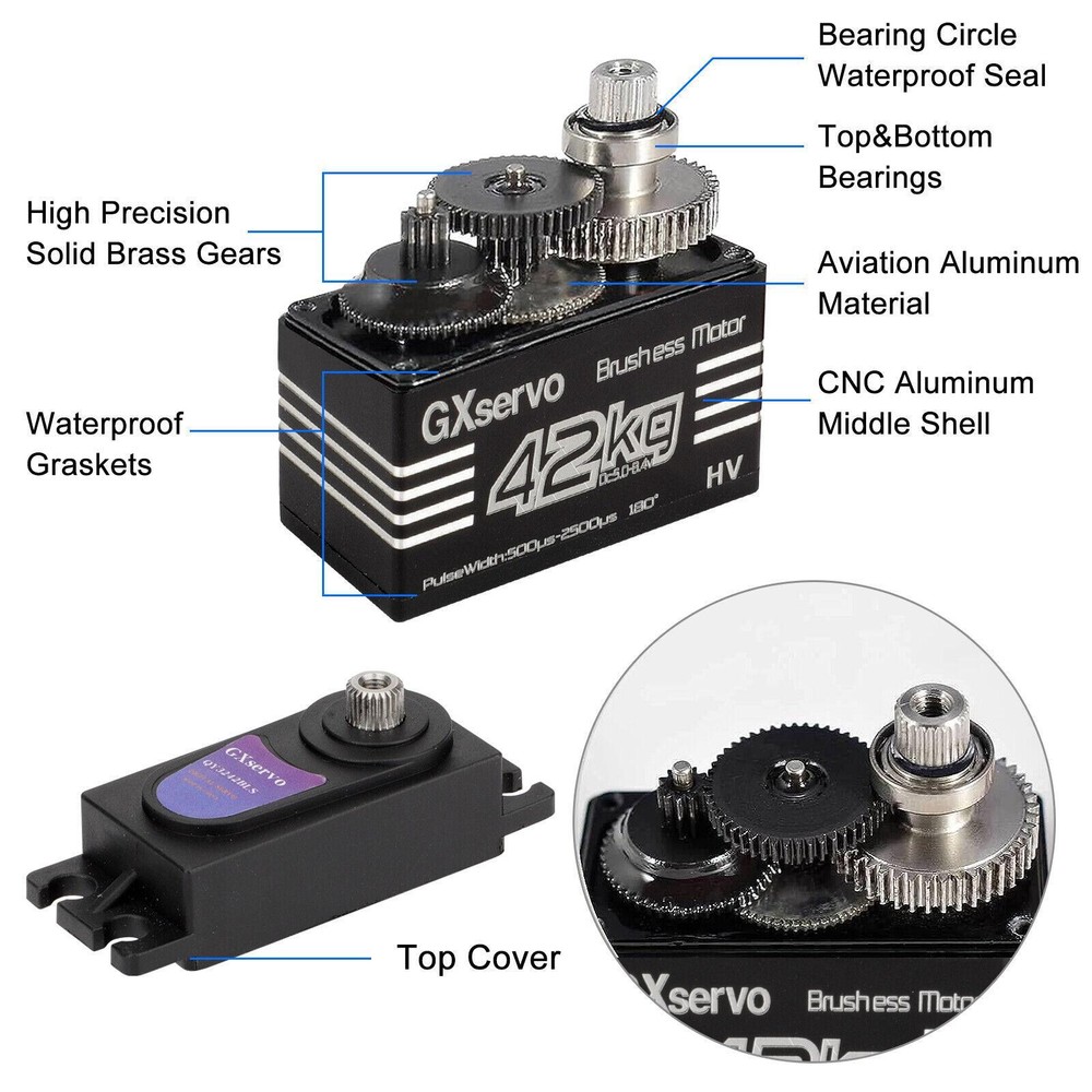 42kg Brushless Servo With JR300mm Wire Replacement Parts For RC Car Trucks