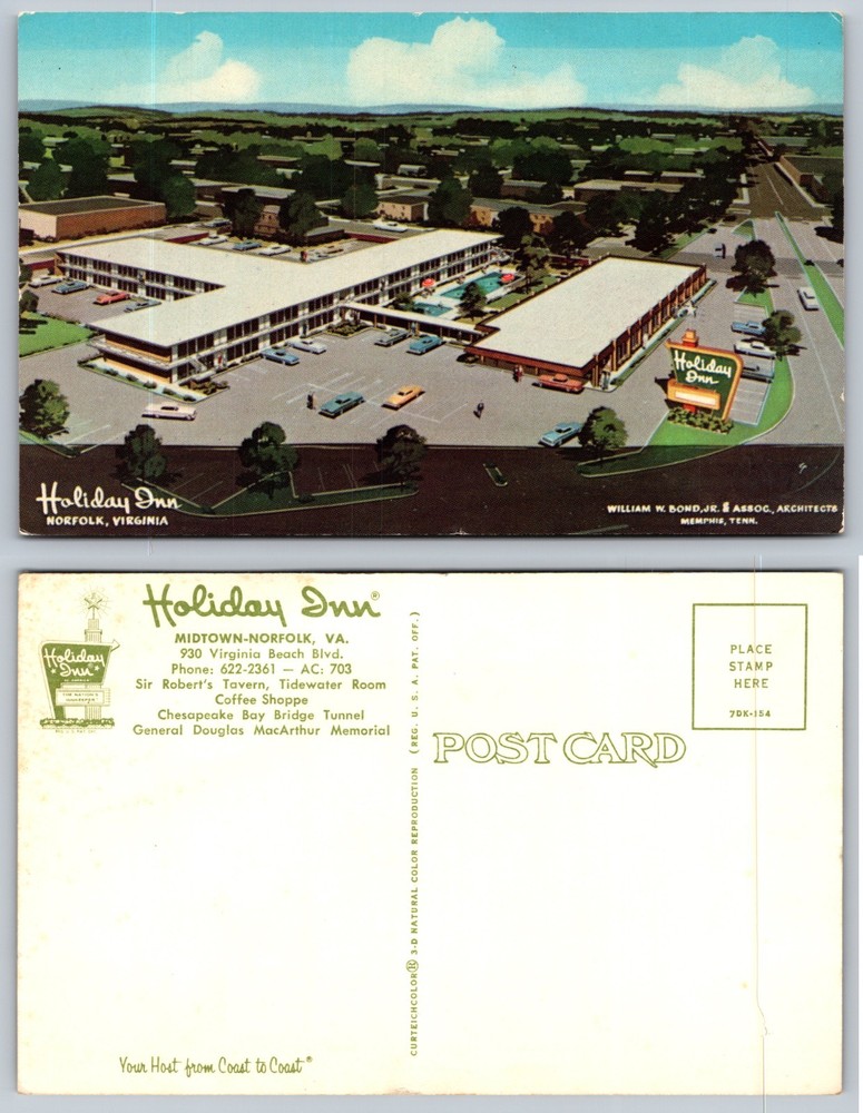Holiday Inn Norfolk Virginia Hotel Postcard