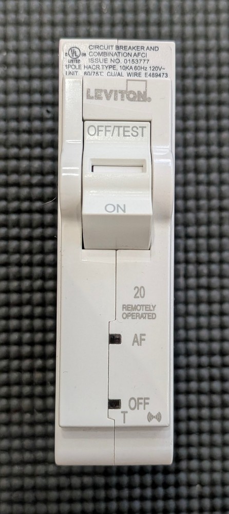 Leviton LB120-AST 2nd Gen Smart AFCI Circuit Breaker with 1-Pole 20-Amp, White