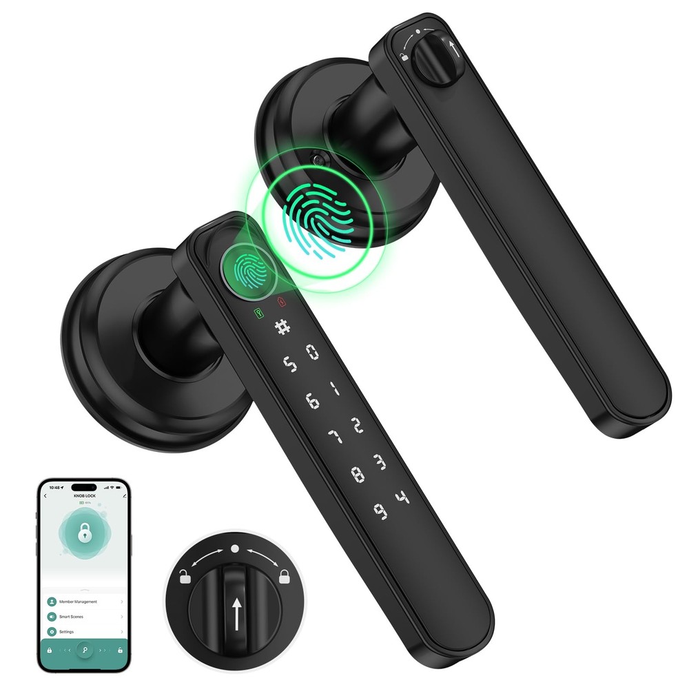 Smart Biometric Fingerprint Door Lock with Secure Keyless Entry for Bedrooms