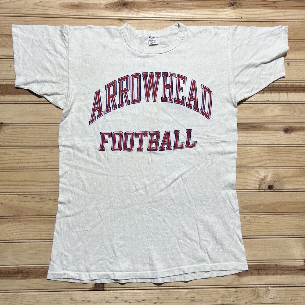 Vintage 80s Champion Arrowhead Football Shirt Single Stitch Size Large