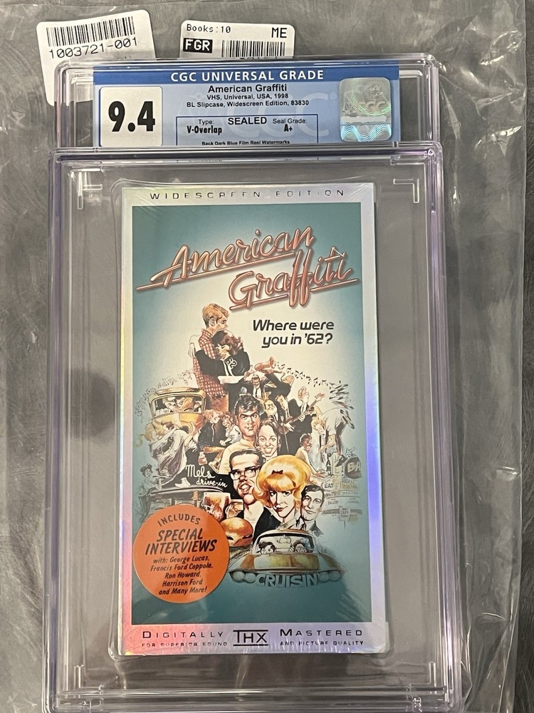 American Graffiti VHS Sealed Graded CGC 9.4 A+ Seal Widesreen Edition