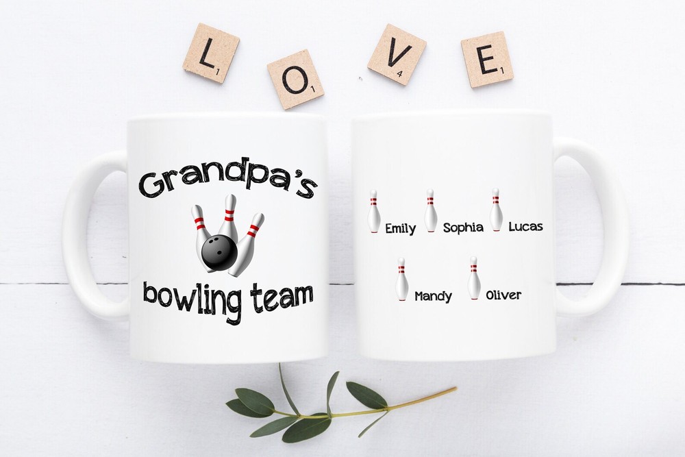 Grandpa Bowling Mug Papa Grandpa Gifts Personalized Grandpa Coffee Cup