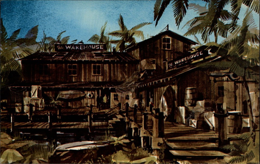 Warehouse Restaurant Marina Del Rey California ~ vintage postcard
