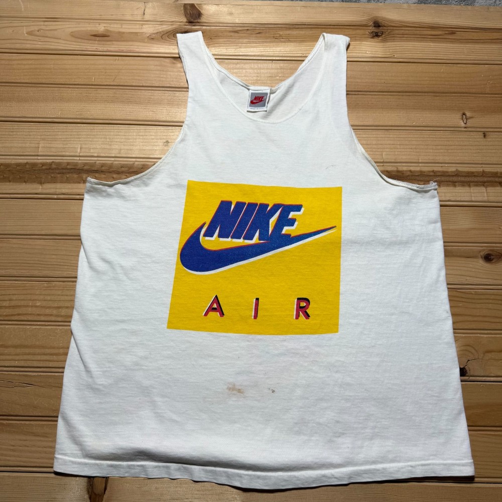 Vintage 90s Nike Air Center Logo Mini Swoosh Gym Training Tank Top USA - Size XL