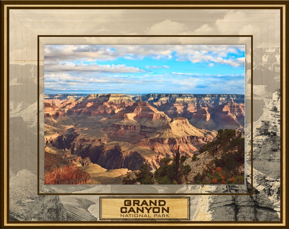 Grand Canyon National Park with Border Laser Engraved Wood Picture Frame (4x6)