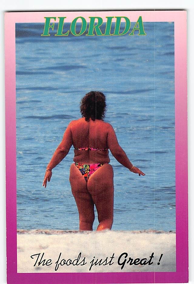 Postcard Woman in a Bikini at the Beach in Florida USA